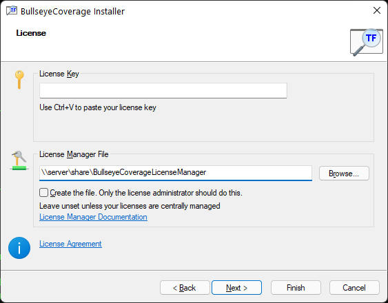 Example: using an existing license manager file